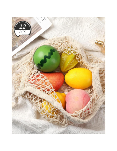 Bolsas de Malla Reutilizables Eccliy 12 Piezas Algodón Beige Bolsas de Malla Reutilizables Eccliy 12 Piezas Algodón Beige