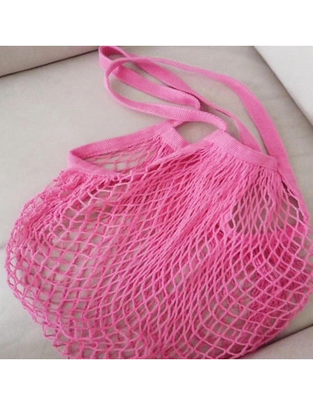 Paquete de 3 Bolsas de Malla de Algodón Rosa Fucsia 35.1x63cm Paquete de 3 Bolsas de Malla de Algodón Rosa Fucsia 35.1x63cm