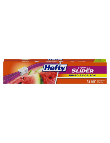 Bolsas de Almacenamiento Jumbo Hefty Slider 9.46L - Paquete de 12