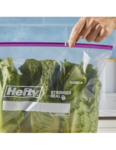 Bolsas de Almacenamiento Jumbo Hefty Slider 9.46L - Paquete de 12
