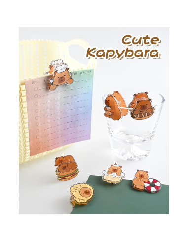 7 Clips para Bolsas Dotbengc Capybara Kawaii - Sellado Hermético