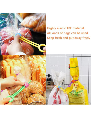 Paquete de 9 Clips de Sellado UtySty para Alimentos 16.2 cm