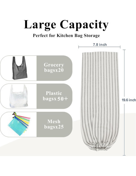 Soporte de Bolsas de Plástico TOGETRUE Gris 50.8x20.3 cm Soporte de Bolsas de Plástico TOGETRUE Gris 50.8x20.3 cm