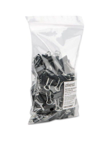 Clip de carpeta Universal UNV10199VP Mini Negro Plata 144 unidades
