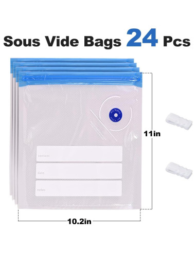 Bolsas Sous Vide Reutilizables NexLevVac 24 PCS 25.4x27.9 cm