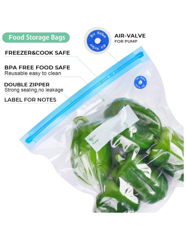 Bolsas Sous Vide FIRAWER 25 Pcs Reutilizables Sin BPA