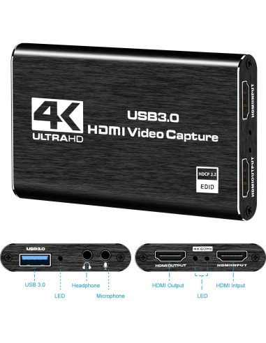 Tarjeta de Captura HDMI 4K Rybozen V316B-FR 1080P 60FPS