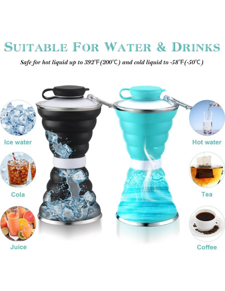 6 Botellas de Agua Plegables Nuenen 500 ml Silicona Portátiles 6 Botellas de Agua Plegables Nuenen 500 ml Silicona Portátiles