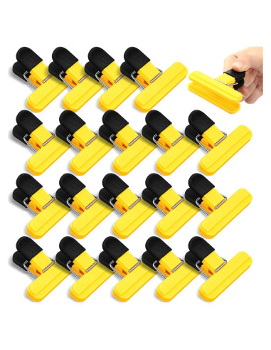 20 Clips para Bolsas de Alimentos Wonderjune Amarillo 7.8x6.5cm