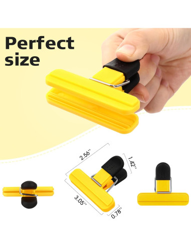 20 Clips para Bolsas de Alimentos Wonderjune Amarillo 7.8x6.5cm