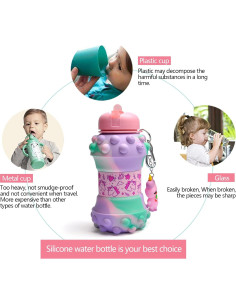 Botella de Agua Plegable Unicornio Louis Donné 550ml Silicona 2