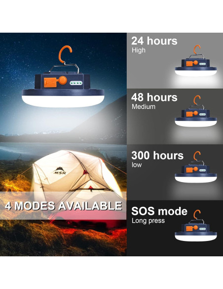 Linterna LED Iodoo 30W 4000LM Recargable IPX4 Camping Linterna LED Iodoo 30W 4000LM Recargable IPX4 Camping
