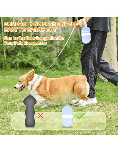 Botella de Agua y Cuenco para Perros HEYISME 2 en 1 Azul