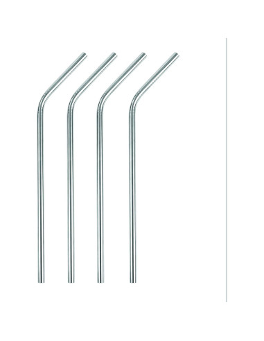 Popotes de Acero Inoxidable True Sippy Set de 4, 20.32 cm