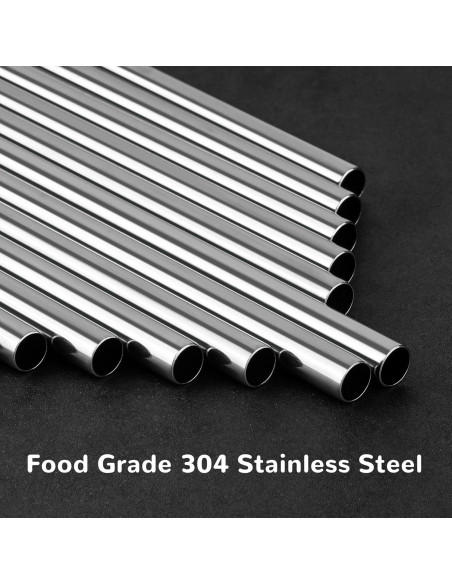 Juego de 6 Pajitas de Silicona y Acero Inoxidable Tomorotec 30.48 cm Juego de 6 Pajitas de Silicona y Acero Inoxidable Tomorotec 30.48 cm