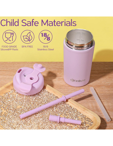 Taza Aislada para Niños Fimibuke 295 ml con Popote a Prueba de Derrames Taza Aislada para Niños Fimibuke 295 ml con Popote a Prueba de Derrames