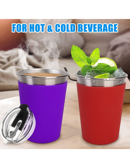 5 Vasos de Acero Inoxidable ShineMe 12oz con Pajitas Silicona 5 Vasos de Acero Inoxidable ShineMe 12oz con Pajitas Silicona
