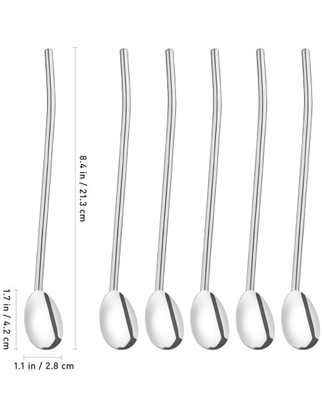 Pajitas Cucharas de Acero Inoxidable Sorfia 2 en 1 21.3 cm Pajitas Cucharas de Acero Inoxidable Sorfia 2 en 1 21.3 cm