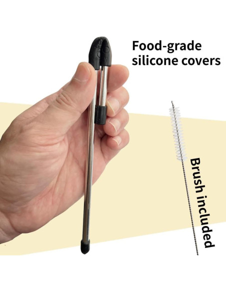 Pajilla Flexible Reutilizable Otripo de Acero Inoxidable 25 cm Pajilla Flexible Reutilizable Otripo de Acero Inoxidable 25 cm