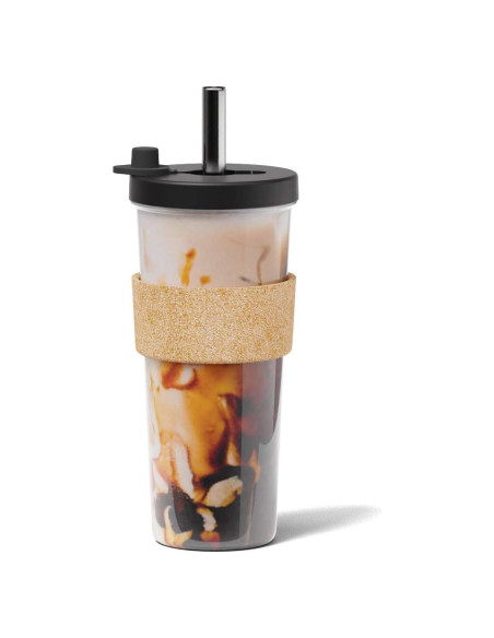 Taza de Boba Reutilizable Dodoko 24 oz con Popote Ancho - Negro Taza de Boba Reutilizable Dodoko 24 oz con Popote Ancho - Negro