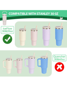 Tapa Reemplazo 30oz Stanley IceFlow Marfil 2 PCS a Prueba de Derrames 2
