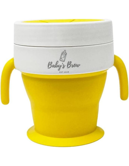 Taza Plegable 2 en 1 Baby's Brew Amarillo - Silicona BPA Free Taza Plegable 2 en 1 Baby's Brew Amarillo - Silicona BPA Free