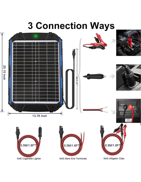 Cargador Solar SUNER POWER 20W 12V MPPT para Baterías Cargador Solar SUNER POWER 20W 12V MPPT para Baterías