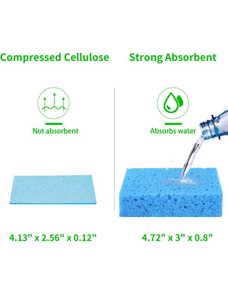 Esponjas de Celulosa Natural YoleShy 48 Piezas Reutilizables Esponjas de Celulosa Natural YoleShy 48 Piezas Reutilizables