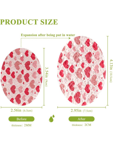 3 Esponjas de Fregar Jihqo Corazón Rojo para Cocina y Baño