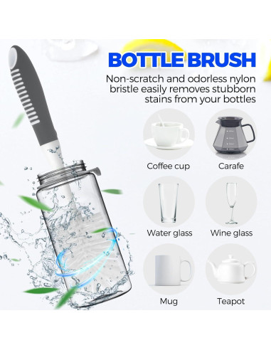 Set de 6 Cepillos de Limpieza Holikme para Platos y Botellas
