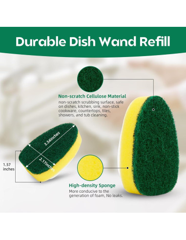 Recargas de Esponja Sin Rayones LMSMW - 6 Cabezas de Reemplazo