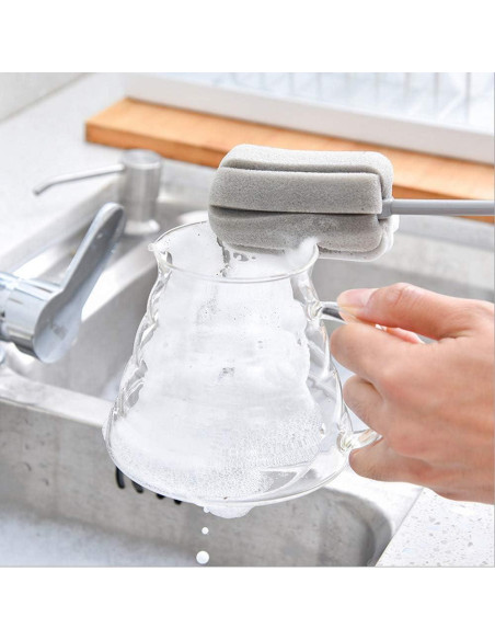 Paquete de 2 cepillos de esponja Foshine para botellas Paquete de 2 cepillos de esponja Foshine para botellas
