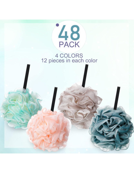 Paquete de 48 Esponjas de Baño Shellwei 50g Exfoliantes Paquete de 48 Esponjas de Baño Shellwei 50g Exfoliantes