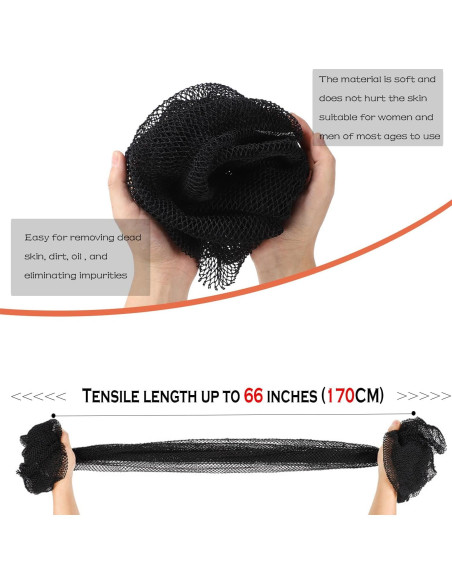 Esponja de Baño Exfoliante JASSINS Negra 170 cm Esponja de Baño Exfoliante JASSINS Negra 170 cm