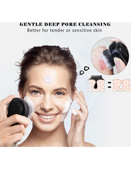 2 Cepillos Faciales 2-en-1 Leeshine para Limpieza y Exfoliación 2 Cepillos Faciales 2-en-1 Leeshine para Limpieza y Exfoliación