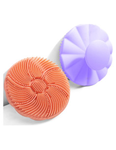 Cepillo Facial Exfoliador de Silicona Rosa y Púrpura 100g
