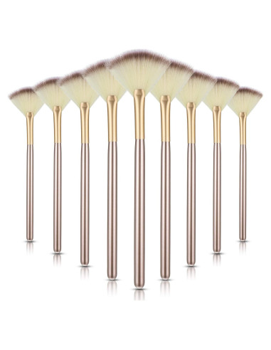 9 Brochas de Maquillaje Facial Maitys en Forma de Abanico