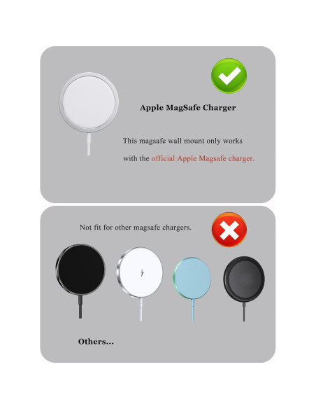Soporte de Pared para Cargador MagSafe NOTMBESTM Blanco Soporte de Pared para Cargador MagSafe NOTMBESTM Blanco