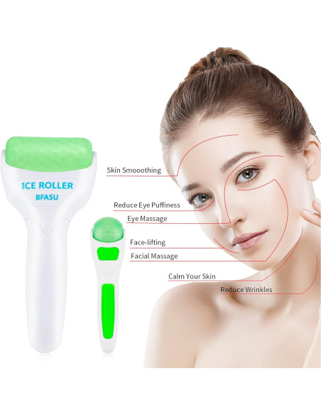 Rodillo de Hielo Facial 2 en 1 BFASU Verde - Masaje Relajante Rodillo de Hielo Facial 2 en 1 BFASU Verde - Masaje Relajante