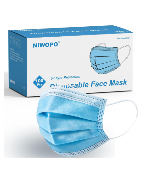Mascarillas Desechables 3 Capas Azul - 100 Unidades Mascarillas Desechables 3 Capas Azul - 100 Unidades