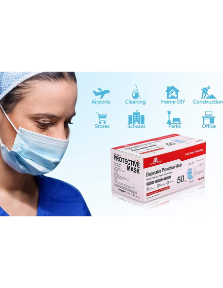 Mascarillas Faciales Desechables Montana West 2000 Pcs 3 Capas Mascarillas Faciales Desechables Montana West 2000 Pcs 3 Capas