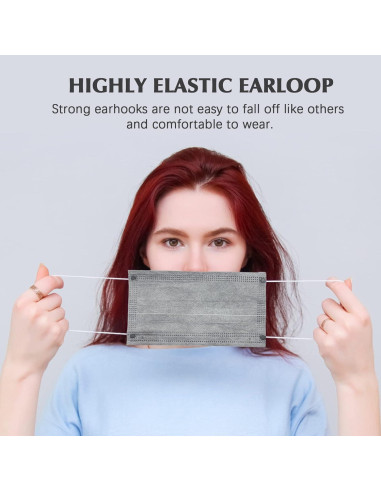 Mascarillas Desechables Wecolor 100 Pcs 3 Capas Gris