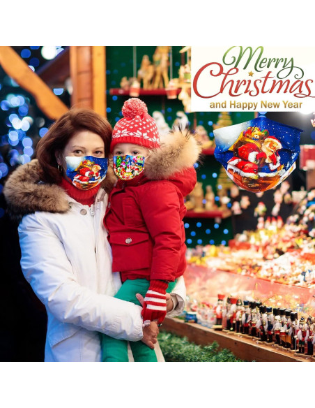 Mascarillas Faciales Desechables Navidad 50 Unidades 3 Capas Mascarillas Faciales Desechables Navidad 50 Unidades 3 Capas