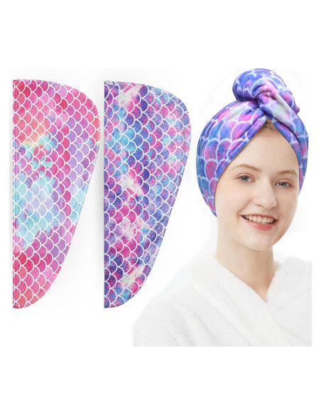 Toalla de Microfibra ELLEWIN para Cabello - 2 Piezas Sirena Toalla de Microfibra ELLEWIN para Cabello - 2 Piezas Sirena