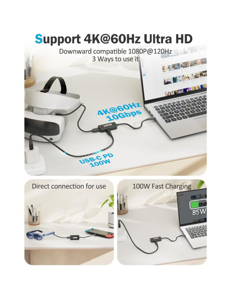 Adaptador USB C LIVIN 4K 60Hz para Gafas Inteligentes Adaptador USB C LIVIN 4K 60Hz para Gafas Inteligentes