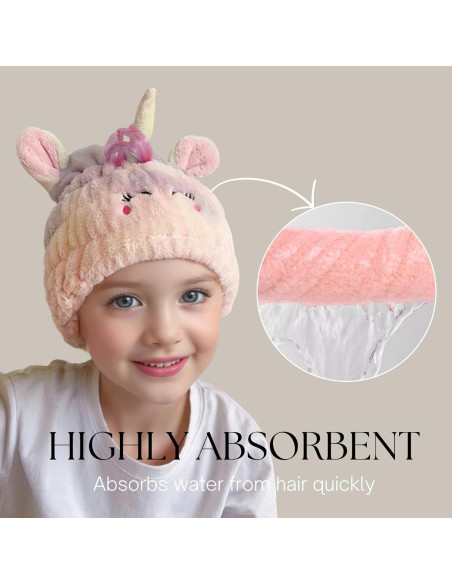 Toalla de Microfibra para Cabello Niños LCBD Unicornio 20cm Toalla de Microfibra para Cabello Niños LCBD Unicornio 20cm