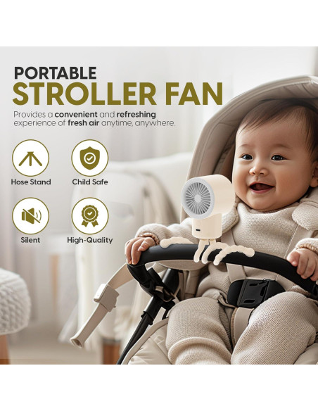 Ventilador Portátil EzzeGo Mini Recargable 3 Velocidades Beige Ventilador Portátil EzzeGo Mini Recargable 3 Velocidades Beige