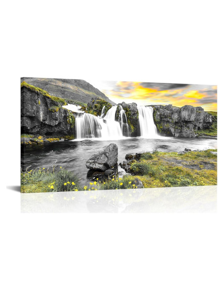 Arte de Pared en Lienzo RnnJoile Cascada Kirkjufellsfoss 121x61 cm Arte de Pared en Lienzo RnnJoile Cascada Kirkjufellsfoss 121x61 cm