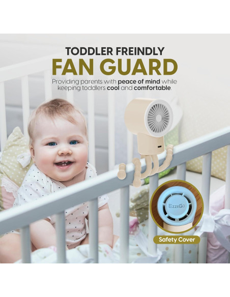 Ventilador Portátil EzzeGo Mini Recargable 3 Velocidades Beige Ventilador Portátil EzzeGo Mini Recargable 3 Velocidades Beige