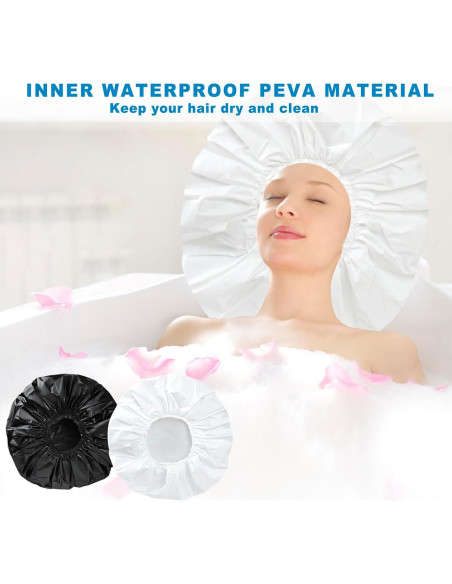 Gorros de Ducha Jumbo CHFONG 2 PCS Impermeables para Mujeres Gorros de Ducha Jumbo CHFONG 2 PCS Impermeables para Mujeres